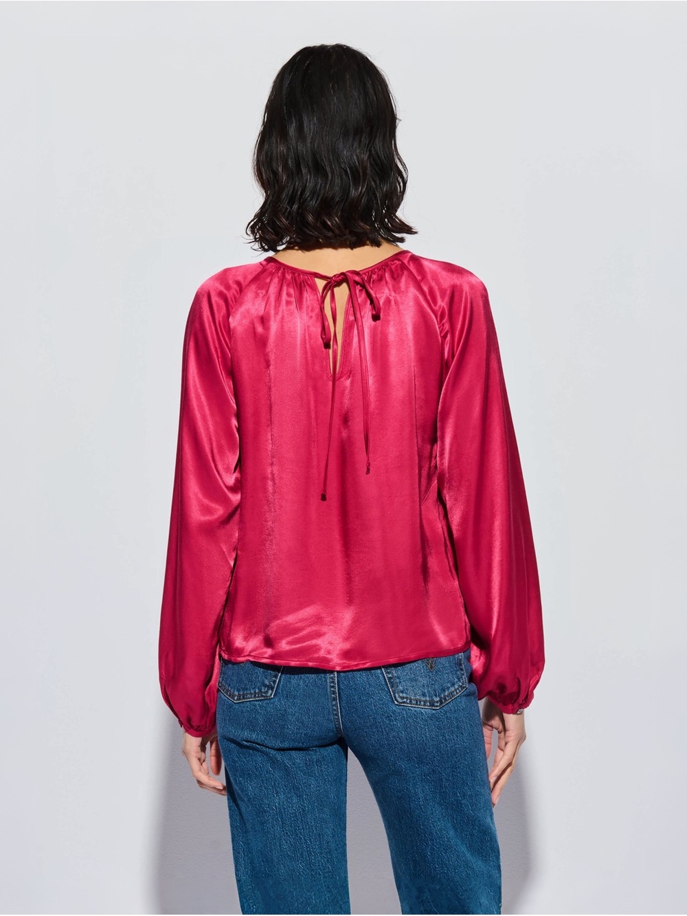 Nation Los Angeles LTD Eveline Satin Top in Raspberry Jam Sz XS MSRP $179 NWT - Picture 2 of 9